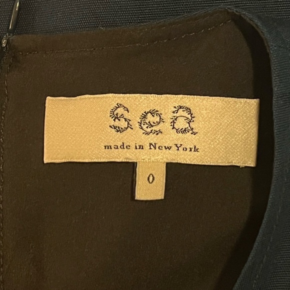 Sea New York navy blue ruffle jumpsuit with pockets - Picture 2 of 3